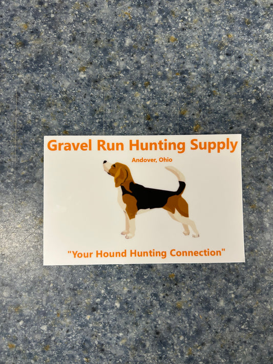Gravel Run Hunting Supply 4.75”x3” Sticker