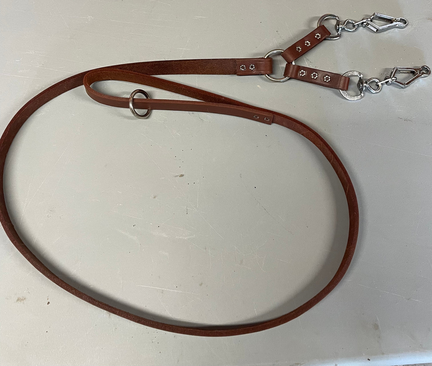 Leather 2 Dog Lead w/ French Snap